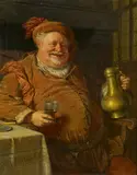 Eduard von Grützner, Falstaff mit Zinnkanne und Weinglas