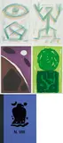 A. R. Penck, ein dich ten der tat, 1998, Mappe mit 10 Farbradierungen auf Velin, eingebunden in Publikation. Im originalen Pappschuber