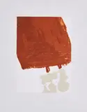 Joseph Beuys, Mit Fett gefüllte Skulptur (Aus: Suite Schwurhand), 1980, Farbaquatinta und Lithografie auf Papier, auf grauem Rives aufgewalzt