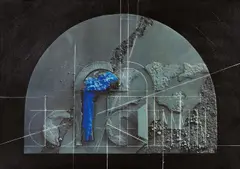Walter Valentini, "La Porta del Tempo", Mischtechnik auf Platte