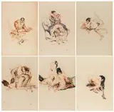 Leo Putz, Ohne Titel. Mappe mit 14 erotischen Zeichnungen