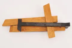 Robert Schad, Wandstück 1, 1986, Holz und Eisen