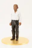 Sphaera (Salzburger Mann / Mann im weißen Hemd) by Stephan Balkenhol, 2007, Bronze, patiniert, farbig gefasst und vergoldet, sold Mar 2021