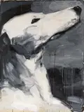Jörg Lozek, "Hund I", 2001, Mischtechnik auf leichtem Karton auf Leinwand