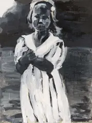 Jörg Lozek, "Kind I", 1998, Mischtechnik auf leichtem Karton auf Leinwand