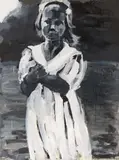 Jörg Lozek, "Kind I", 1998, Mischtechnik auf leichtem Karton auf Leinwand