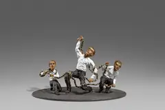 Laocoön by Stephan Balkenhol, 2016, Bronze, hellbraun patiniert und partiell farbig gefasst, sold Jun 2021