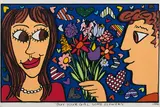 James Rizzi, Buy your Gal some Flowers, 1996, 3D-Farbserigrafie auf leichtem Karton
