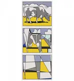 Roy Lichtenstein, Cow Triptych (Cow Going Abstract), 1982, screenprint on paper