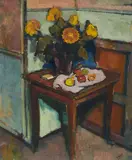 Jean Dries, "Table aux Chrysanthèmes", 1944, Öl auf Leinwand