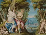 Paolo Caliari, Angelika und Medoro, Öl auf Leinwand