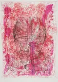 Hermann Nitsch, Ohne Titel, Farblithografie auf BFK RIVES (Wasserzeichen), individuell überarbeitet