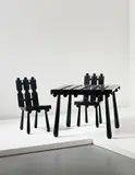 Jean Royere, 'Quille' table and pair of chairs, circa 1950, Painted wood