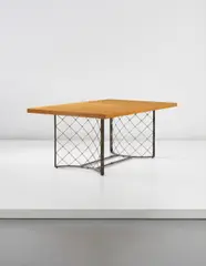 Important and unique ‘Tour Eiffel’ extendable dining table by Jean Royere, circa 1963, Wrought iron, brass, ash, offered Apr 2014