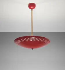 ‘Umbrella’ ceiling light by Mathieu Matégot, 1950, Painted aluminium, tubular brass, brass, offered Apr 2014