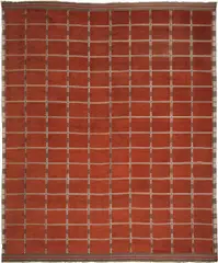 'Rutig rod halvflossa (Chequered red half pile)' rug by Marta Maas-Fjetterstrom, designed 1938, executed 1946, Handwoven wool on a linen warp, sold Apr 2014
