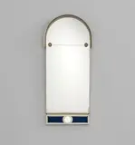 Herman Bergman, Mirror, circa 1925, Pewter, mirrored glass, coloured glass