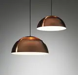 Pair of 'AJ Pendant' lights, designed for the SAS Royal Hotel, Copenhagen by Arne Jacobsen, 1958, Copper, painted copper, painted aluminium, offered Apr 2014