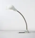 Early adjustable table and headboard lamp, model no. A703 by Alvar Aalto, designed 1957, Painted metal, chromium-plated metal, sold Apr 2014