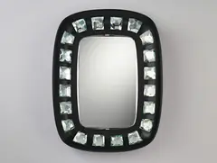 Max Ingrand, Mirror, circa 1958, Mirrored glass, cut glass, painted wood, metal