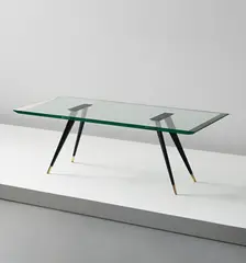 Coffee table by Max Ingrand, circa 1960, Glass, painted brass, brass, offered Apr 2014