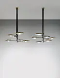 Stilnovo, Pair of monumental chandeliers, designed for the Cartoleria Adua, Milan