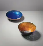 Paolo De Poli, Two large bowls, 1950s, Enamelled hammered copper