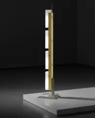 Standard lamp by Angelo Lelii, circa 1954, Acrylic, brass, painted metal, sold Apr 2014