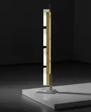 Angelo Lelii, Standard lamp, circa 1954, Acrylic, brass, painted metal
