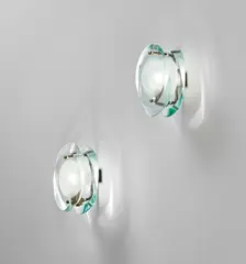 Wall lights, model no. 2093 by Max Ingrand, circa 1955, Clear and frosted glass, brass, offered Apr 2014