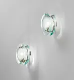 Max Ingrand, Wall lights, model no. 2093, circa 1955, Clear and frosted glass, brass
