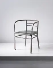 Otto Wagner, Armchair, designed for the Director's Office of the Österreichische Postsparkasse, Vienna, 1906, Painted bent beechwood, painted beechwood, aluminium, leather