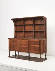 Philip Webb, Early and rare sideboard, circa 1862, Oak, brass