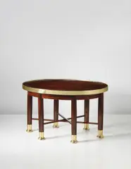 Adolf Loos, 'Haberfeld' table, circa 1902, Mahogany, mahogany-veneered wood, brass, glass