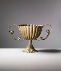 'Aufsatz' centrepiece, model no. M sh 17 by Josef Hoffmann, 1925-1931, Chased and hammered brass, offered Apr 2014