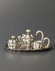 Tea service, model no. S se 3 by Josef Hoffmann, 1918, Precious metal, ivory, offered Apr 2014