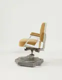 Frank Lloyd Wright, Adjustable armchair, from the executive offices of the Harold C. Price Co. Tower, Bartlesville, Oklahoma, circa 1956, Aluminum, steel, fabric