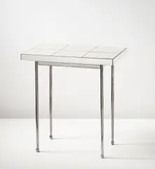 Bruno Paul, Table, circa 1928, Nickel-plated tubular metal, nickel-plated metal, mirrored glass