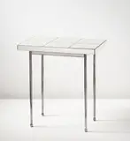 Bruno Paul, Table, circa 1928, Nickel-plated tubular metal, nickel-plated metal, mirrored glass