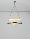 Erik Gunnar Asplund, 'Asplund’ ceiling light, designed for The Stockholm Library, circa 1927, Opaque glass, patinated brass
