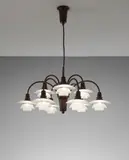 Poul Henningsen, Nine-armed 'Cascade' ceiling light, type 1/1 shades, circa 1933, Frosted glass, patinated tubular brass, patinated brass, Bakelite