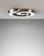 Axel Einar Hjorth, Unique ceiling light, designed for the Tösse bakery, Stockholm, 1930, Nickel-plated aluminium, opaque glass