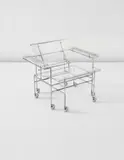 Paul Rudolph, 'Rolling' armchair, circa 1968, Lucite, chromium-plated steel