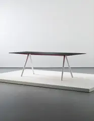 Maarten van Severen, 'A' table, model no. AT92, 1992, Brushed tubular aluminum, Bakelite