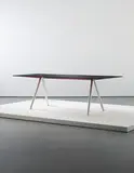Maarten van Severen, 'A' table, model no. AT92, 1992, Brushed tubular aluminum, Bakelite
