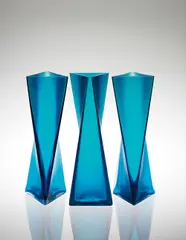 Tadao Ando, Set of three vases, 2011, Opaque coloured battuto glass