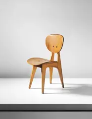 Important side chair, model no. 3221 by Junzo Sakakura, circa 1953, Beechwood, beechwood-veneered plywood, sold Sep 2014