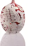 Unique 'Mosaico informale bianco e rosso' vase by Yoichi Ohira, 2001, Hand-blown glass canes with murrine and powder inserts, polished and ground surface, sold Sep 2014