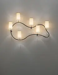 Jean Royere, Important and rare 'Freeform' wall light, 1950s, Painted tubular metal, paper shades