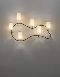 Jean Royere, Important and rare 'Freeform' wall light, 1950s, Painted tubular metal, paper shades